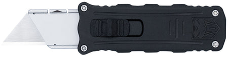 CobraTec Knives CTOTFUKSBBLK OTF Side Button Utility Knife Aluminum Blade 3.38" Black Anodized Handle