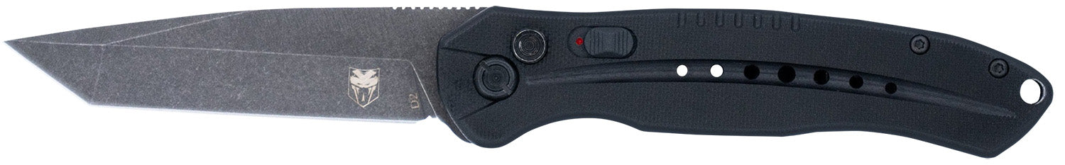 CobraTec Knives Diablo 3.50" Automatic Folding Black D2 Steel Blade 4.75" G10 Handle w/Safety Switch