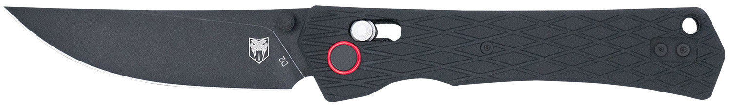 CobraTec Knives Legacy EDC 3.50" Folding D2 Steel Blade Black Textured Aluminum with G10 Scales Handle
