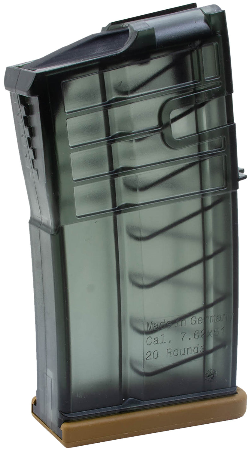 HK 50236507 417 7.62mm 20rd Smoke Polymer Magazine - Clear