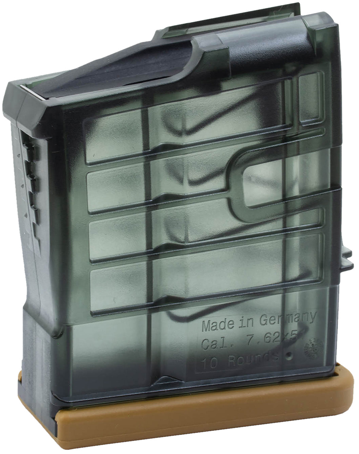 HK 50236628 417 7.62mm 10rd Smoke Polymer Magazine - Clear