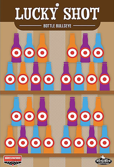 Birchwood Casey BC-35772 Lucky Shot Bottles Dirty Bird Paper Targets 12"x18" 6 Pack