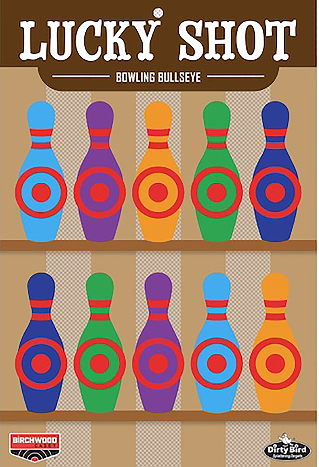Birchwood Casey BC-35773 Lucky Shot Bowling Pins Dirty Bird Paper Targets 12"x18" 6 Pack