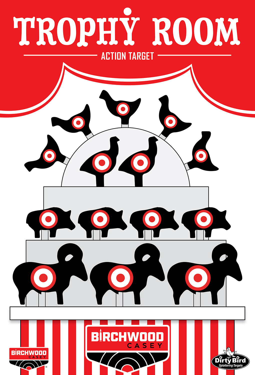Birchwood Casey BC-35775 Trophy Room Dirty Bird Paper Targets 12"x18" 6 Pack