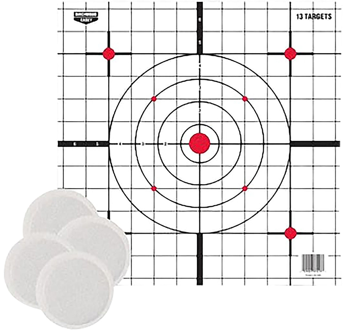 Birchwood Casey BC-37216T Thermal Sight-In EZE-Scorer Paper Target 12"x12" Black Red White