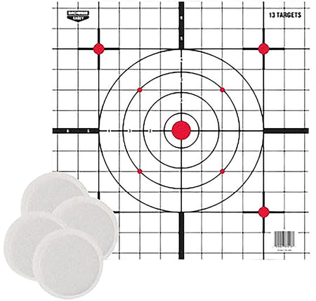 Birchwood Casey BC-37216T Thermal Sight-In EZE-Scorer Paper Target 12"x12" Black Red White