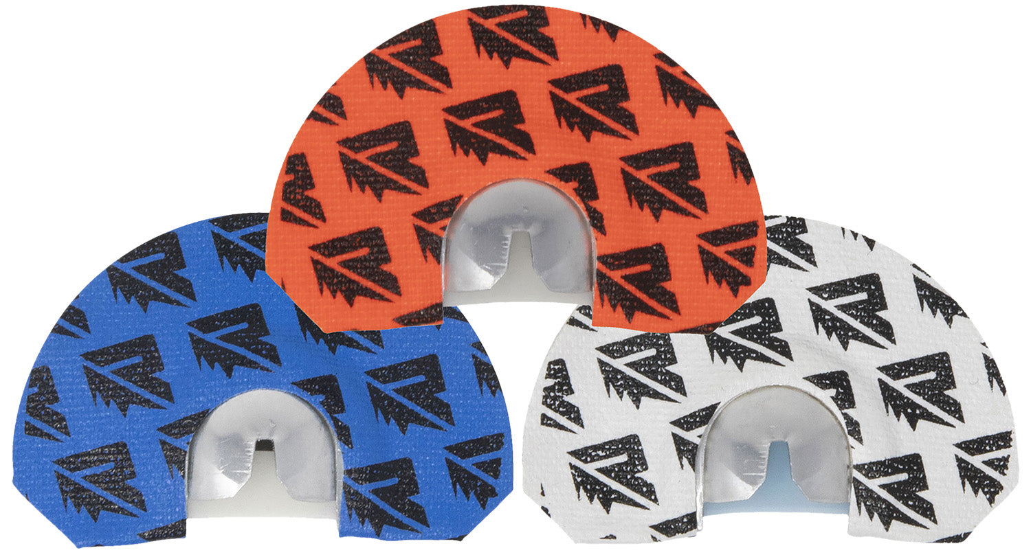 Riven 65235 Rebel Elk Call Set – 3 Diaphragms in White, Orange & Blue