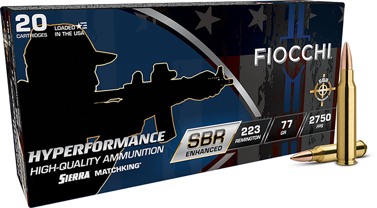 Fiocchi .223 Remington  77 grain Hollow Point Boat Tail ammunition