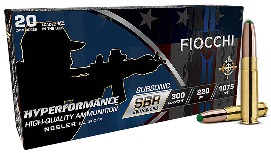 Fiocchi .300 AAC Blackout Hyperformance SBR Enhanced 220 grain Ballistic Tip ammunition