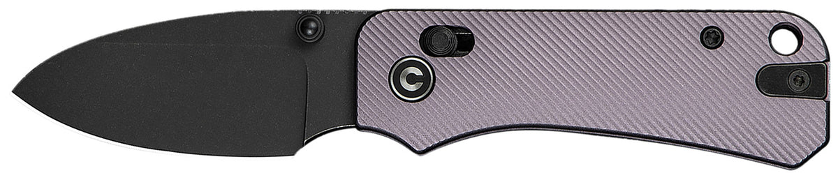 Civivi C23074-2 Baby Banter 2 2.34" Folding Drop Point Stonewashed Nitro-V Steel Black Blade Purple Aluminum Handle