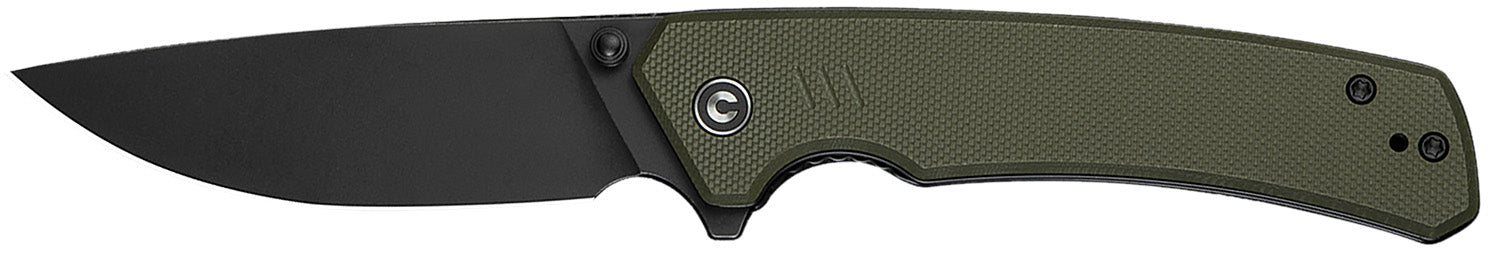 Civivi C24012-2 Merit 3.28" Flipper Folding Liner Lock Drop Point Stonewashed 14C28N Blade OD Green G10 Handle