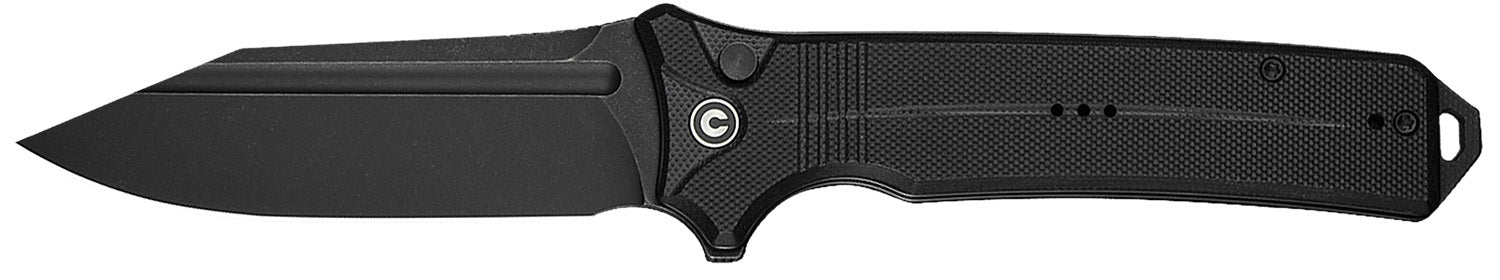 Civivi C23080-1 Neurohaptic 3.74" Flipper Folding Button Lock Clip Point Nitro-V Steel Blade Black G10 Handle