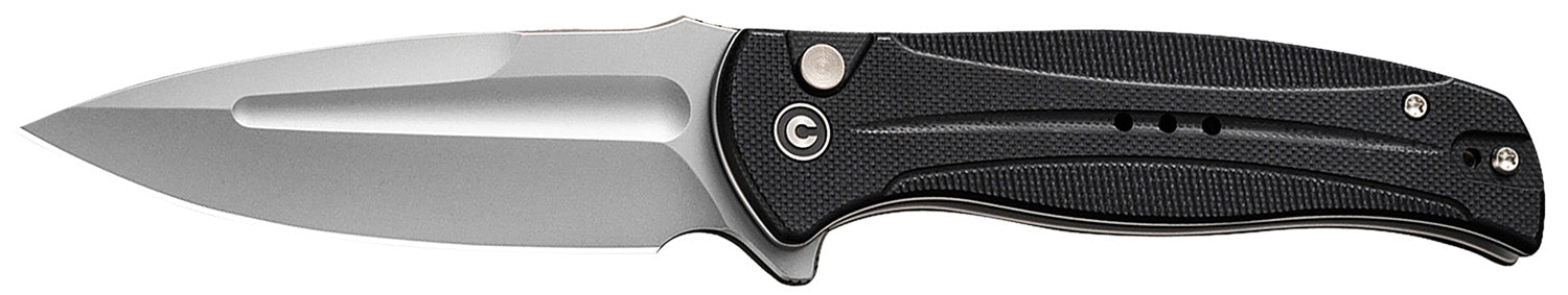 Civivi Knives Incindie 3.48" Folder, Stonewashed 14C28N Steel Spear Point, Black Textured G10 Handle