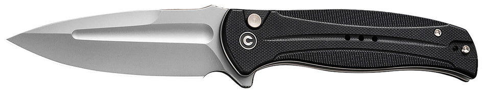 Civivi Knives Incindie 3.48" Folder, Stonewashed 14C28N Steel Spear Point, Black Textured G10 Handle