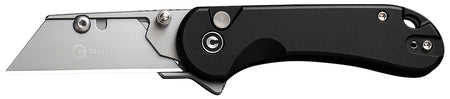 Civivi Knives Elementum Utility All Purpose Folder, 6Cr13 Steel Blade, Black Aluminum Handle, 3 Extra Blades Included