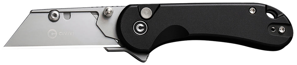 Civivi Knives Elementum Utility All Purpose Folder, 6Cr13 Steel Blade, Black Aluminum Handle, 3 Extra Blades Included