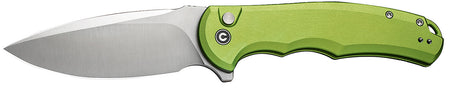 Civivi Knives Praxis 3.75" Folder, Satin Nitro-V Steel Drop Point, Lime Green Aluminum Handle, Button Lock