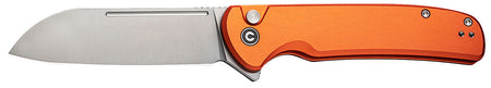 Civivi Knives Chevalier II EDC 3.47" Folder, Satin 14C28N Steel Sheepsfoot, Orange Aluminum Handle, Button Lock