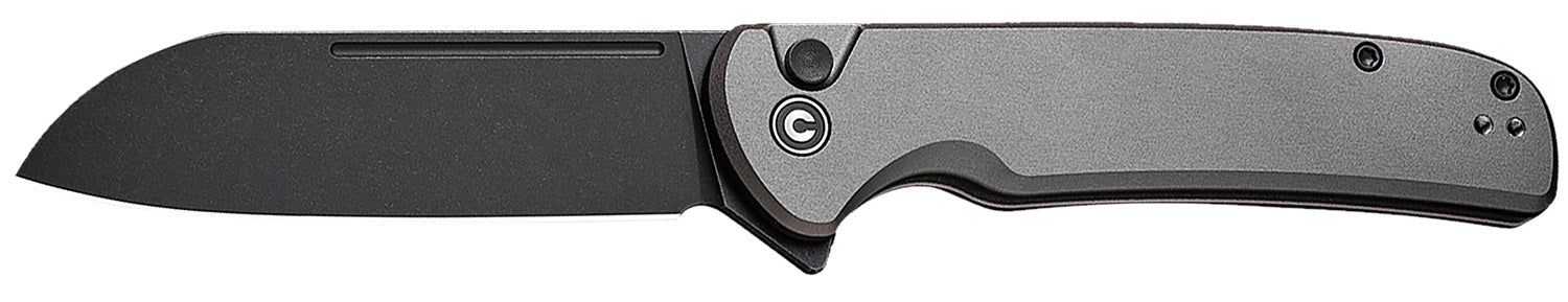 Civivi Knives Chevalier II EDC 3.47" Folder, Satin 14C28N Steel Sheepsfoot, Gray Aluminum Handle, Button Lock