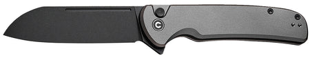 Civivi Knives Chevalier II EDC 3.47" Folder, Satin 14C28N Steel Sheepsfoot, Gray Aluminum Handle, Button Lock