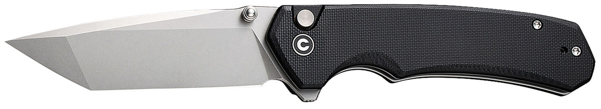 Civivi Knives Brazen 3.46" Folder, Stonewashed D2 Steel Tanto Blade, Black Textured G10 Handle, Liner Lock
