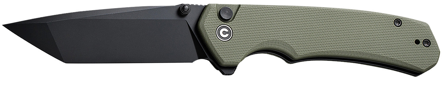 Civivi Knives Brazen 3.46" Folder, Black D2 Steel Blade, OD Green Textured G10 Handle, Liner Lock