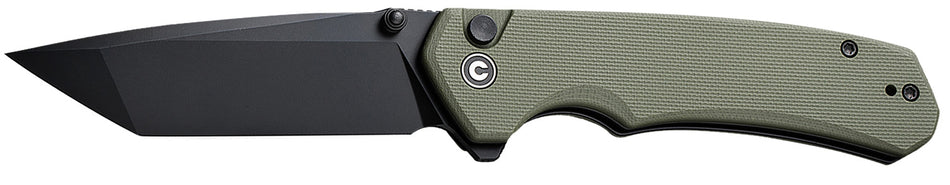 Civivi Knives Brazen 3.46" Folder, Black D2 Steel Blade, OD Green Textured G10 Handle, Liner Lock