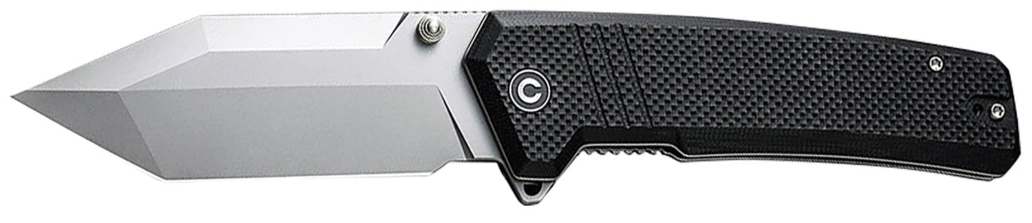 Civivi Knives Bhaltair 3.98" Folder, Stonewashed 14C28N Steel Tanto Blade, Black Textured G10 Handle, Liner Lock