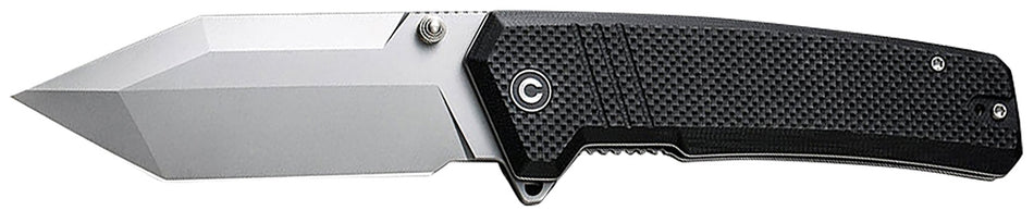 Civivi Knives Bhaltair 3.98" Folder, Stonewashed 14C28N Steel Tanto Blade, Black Textured G10 Handle, Liner Lock