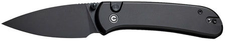 Civivi C22030E-1 Qubit 2.98" Drop Point Folding Knife Black Stonewashed 14C28N Blade, Black Aluminum Handle