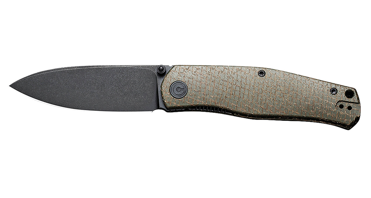 Civivi C22007-2 Sokoke 3.35" Drop Point Folding EDC Knife Stonewashed 14C28N Blade, Green Burlap Micarta Handle