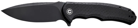 Civivi C803G Praxis 3.75" Flipper Folding Knife Stonewashed 9Cr18MoV Blade, Black Textured Micarta Handle