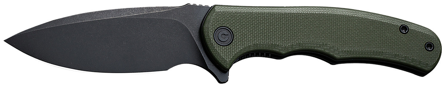 Civivi C18026C-1 Mini Praxis 2.98" Drop Point Flipper Folding Knife Stonewashed D2 Blade, OD Green G10 Handle