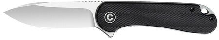 Civivi C907A Elementum 2.96" Flipper Folding Knife Satin D2 Blade, Black Textured G10 Handle