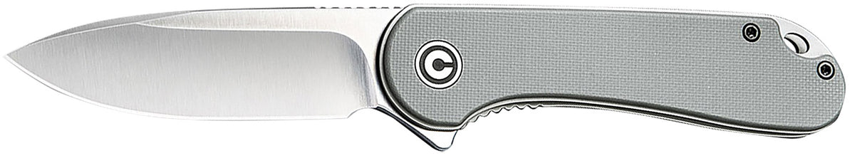 Civivi C907B Elementum 2.96" Tanto Flipper Folding Knife Stonewashed D2 Blade, Gray Textured Micarta Handle