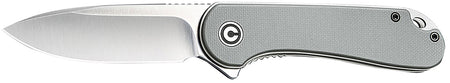 Civivi C907B Elementum 2.96" Tanto Flipper Folding Knife Stonewashed D2 Blade, Gray Textured Micarta Handle
