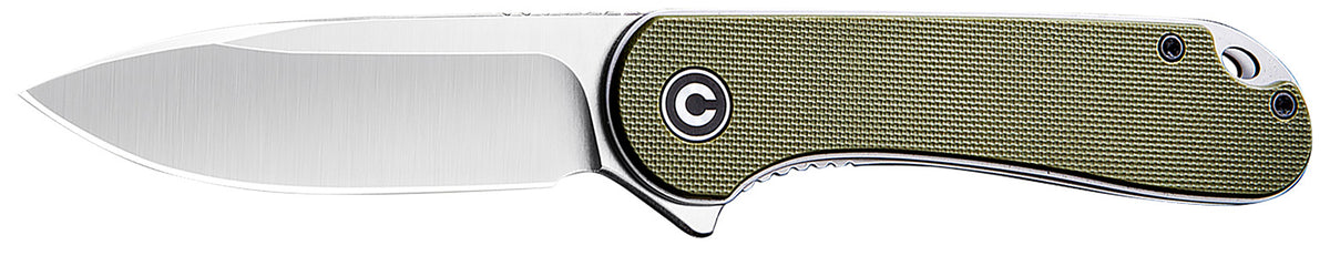 Civivi C907E Elementum 2.96" Flipper Folding Knife Satin D2 Blade, Green Textured G10 Handle