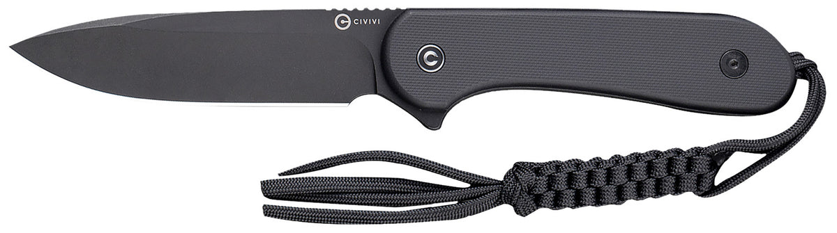 Civivi C2105A Elementum 3.98" Fixed Blade Knife Stonewashed D2 Steel, Black G10 Handle