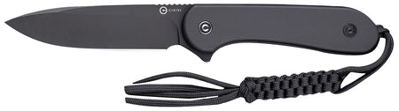 Civivi C2105A Elementum 3.98" Fixed Blade Knife Stonewashed D2 Steel, Black G10 Handle