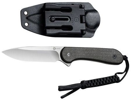 Civivi C2105B Elementum 3.98" Fixed Blade Knife Satin D2 Steel, Dark Green Micarta Handle