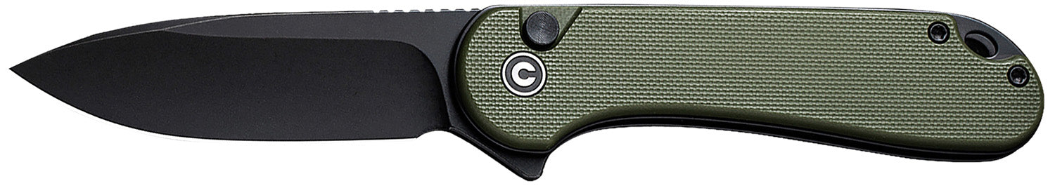 Civivi Knives Elementum II EDC C18062P-3 2.96" Folding Drop Point Plain Blade OD Green G10 Handle Button Lock