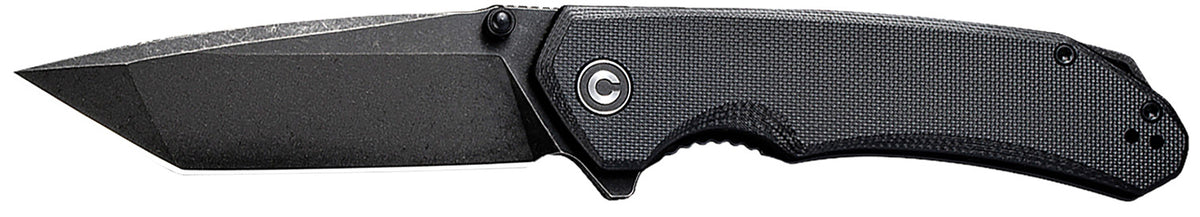 Civivi Knives Brazen C2023C 3.46" Folding Tanto Plain Blade Black Textured G10 Handle Flipper Open