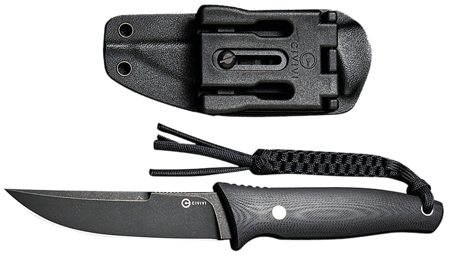 Civivi Knives Tamashii C19046-3 4.07" Fixed Straight Back Plain Blade Black G10 Handle with Kydex Sheath T-Clip