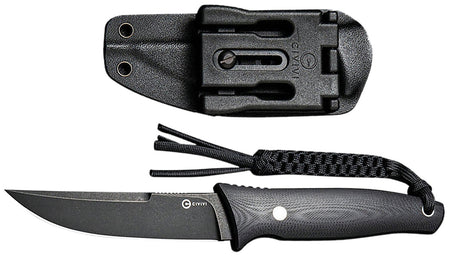 Civivi Knives Tamashii C19046-3 4.07" Fixed Straight Back Plain Blade Black G10 Handle with Kydex Sheath T-Clip