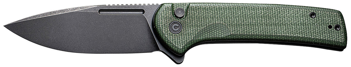 Civivi Knives Conspirator C21006-2 3.48" Folding Plain Blade Green Textured Micarta Handle Flipper Open Pocket Clip