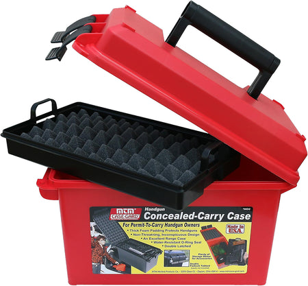 MTM HCC30 Range Carry Case Red Holds 2 Medium Frame Handguns Ammo & Eye/Ear Protection