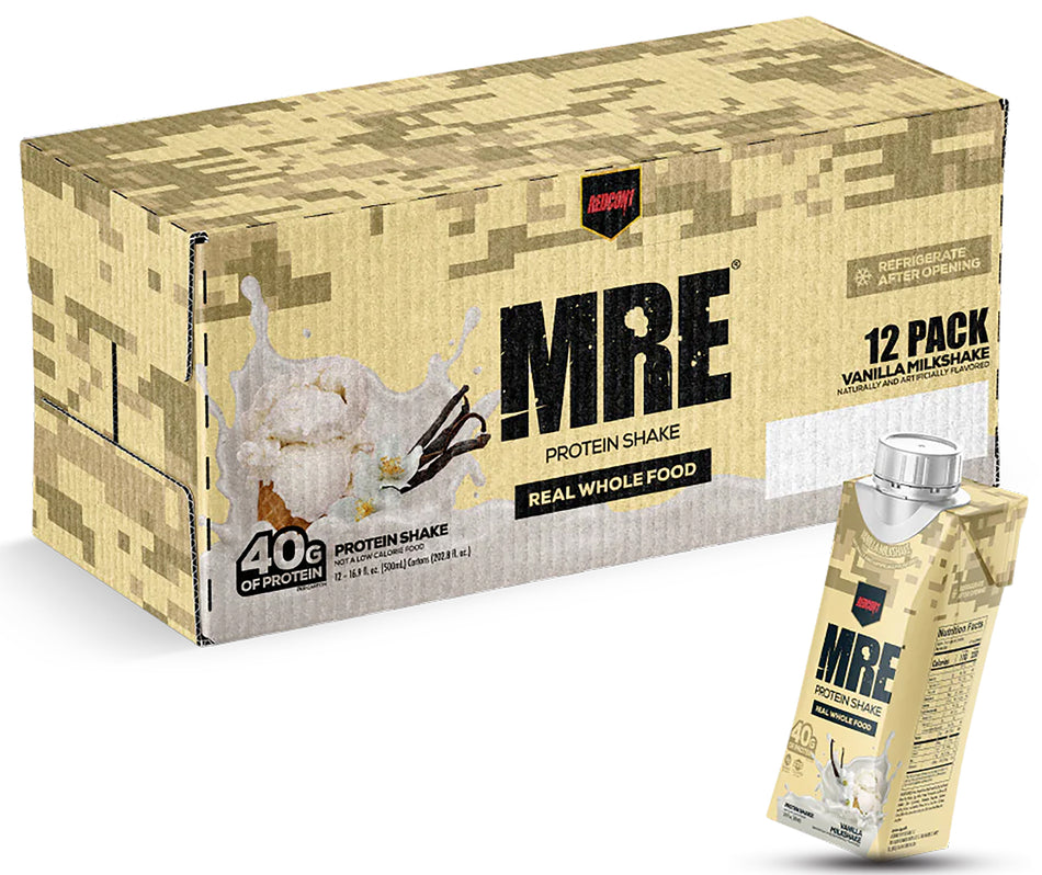 Redcon1 MRE Vanilla Milkshake Ready to Drink Protein Shake 12 Pack