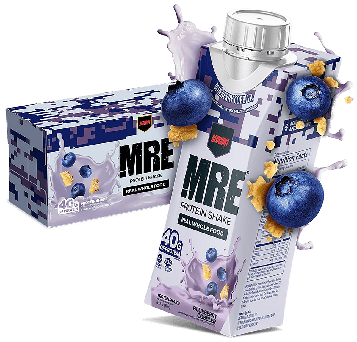 Redcon1 MRE Blueberry Cobbler Ready to Drink Protein Shake 12 Pack