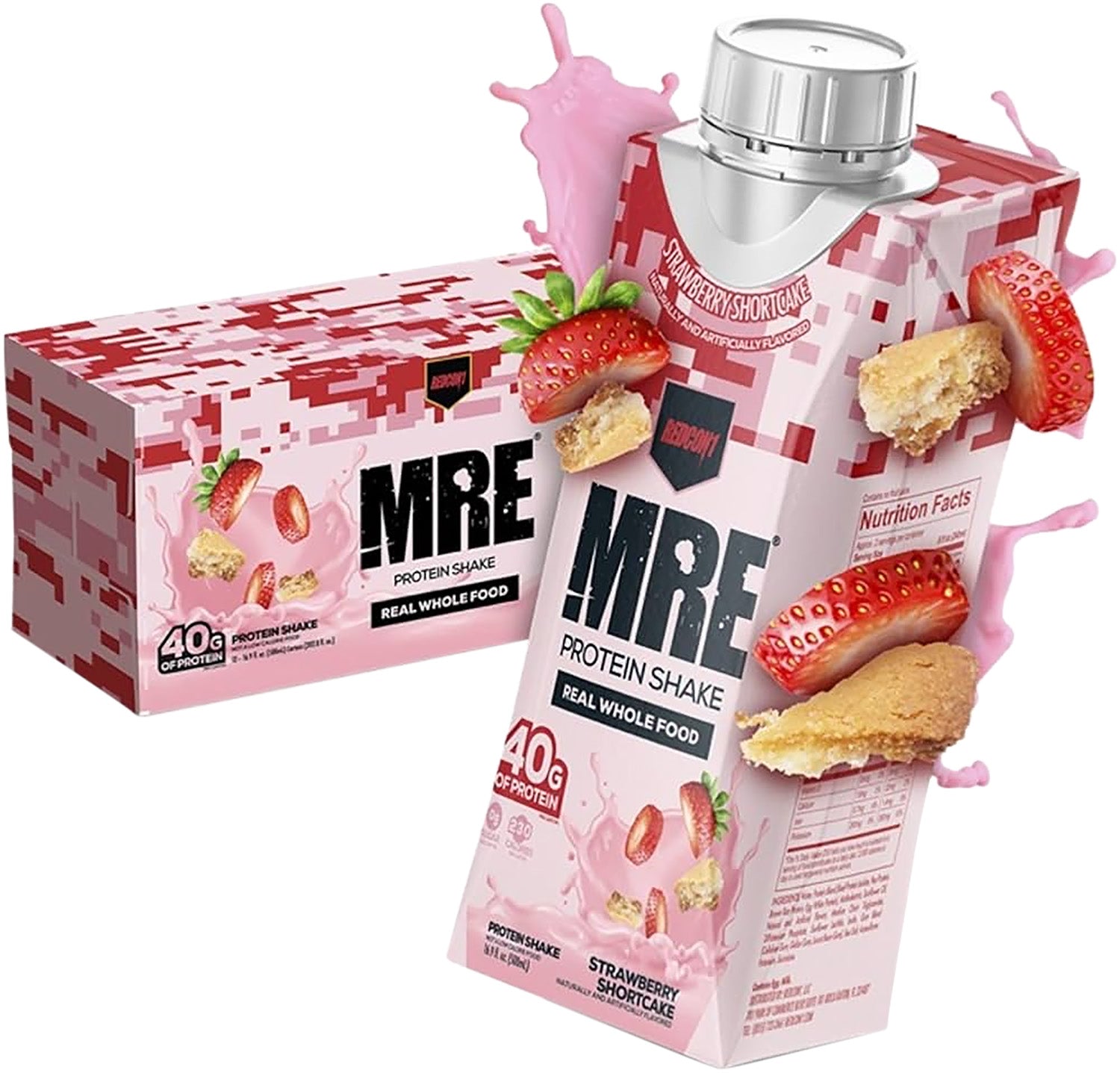 Redcon1 MRE Strawberry Shortcake Ready to Drink Protein Shake 12 Pack