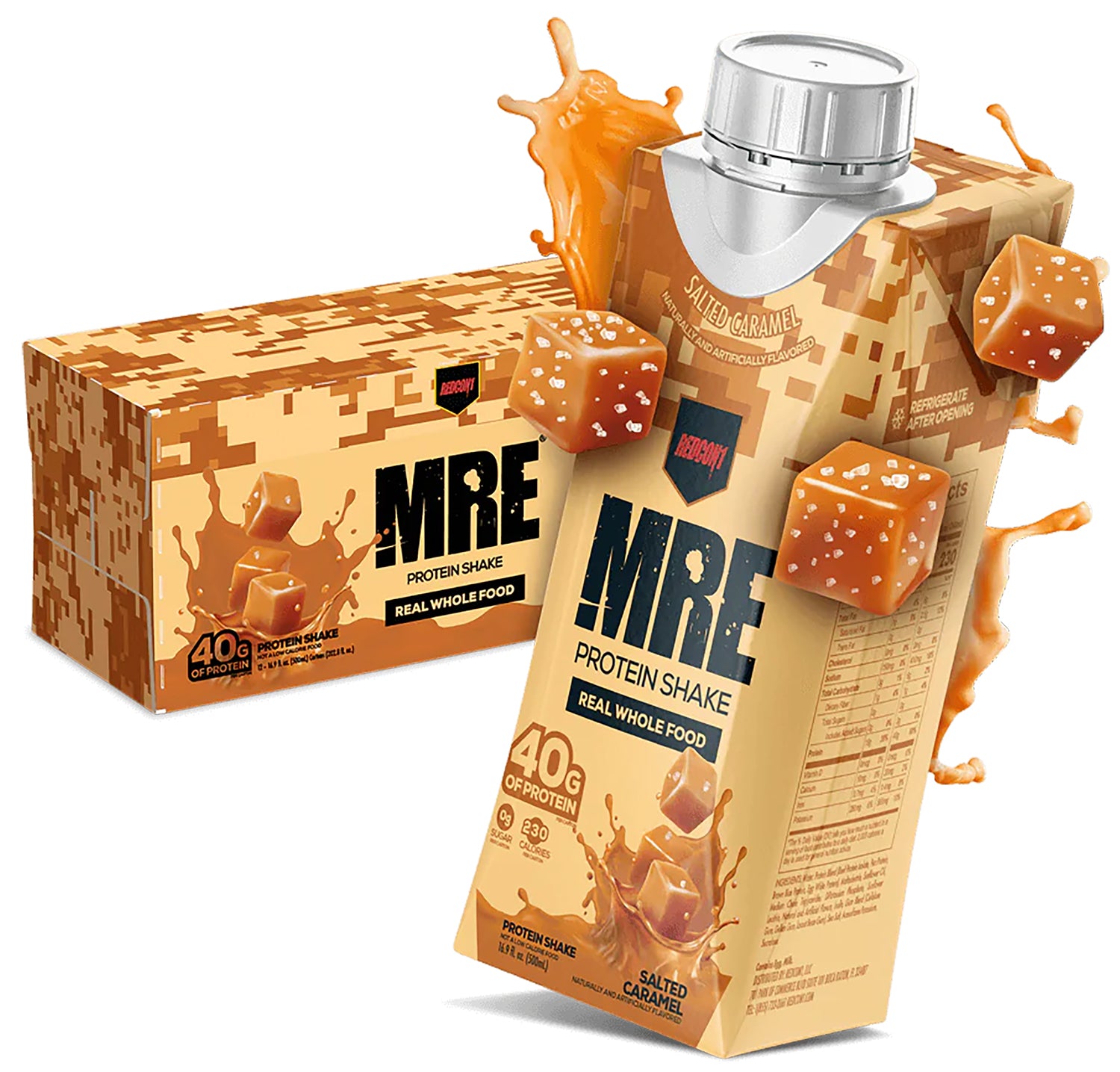 Redcon1 MRE Salted Caramel Ready to Drink Protein Shake 12 Pack